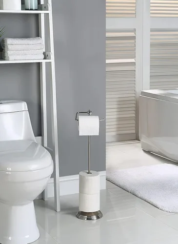 Miniatura 4 de SunnyPoint Soporte de rollo de papel higiénico con función de reserva, níquel satinado