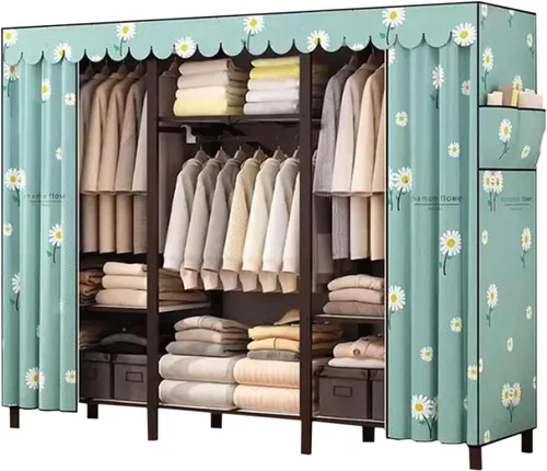 Miniatura 8 de large closets Folding Closet with Cloth Cover Clothes Closet Portable Wardrobe Closet Metal Iron Frame Closets for Bedroom Large Closet Space-saving