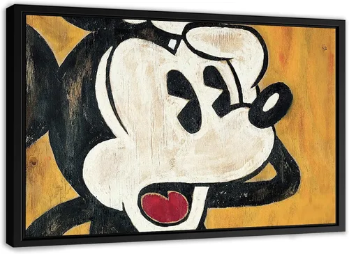 Miniatura 8 de Lienzo decorativo para pared con diseño de ratón de dibujos animados, estampado clásico inspirado en la animación, decoración retro del hogar