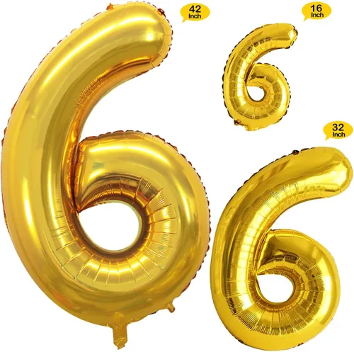 Miniatura 2 de Goer, conjunto de globos de papel aluminio para decoraciones de cumpleaños, globos de las letras de feliz cumpleaños y de números Oro