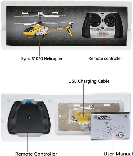 Miniatura 7 de GoolRC Helicóptero de control remoto, helicópteros RC S107/S107G, mini helicóptero de 3 canales con giroscopio para principiantes (amarillo)