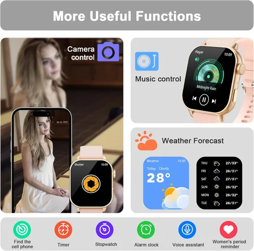 Miniatura 8 de MFVLP Reloj inteligente para hombres y mujeres, 1.85 pulgadas AMOLED HD reloj de fitness con más de 120 modos deportivos, llamada Bluetooth