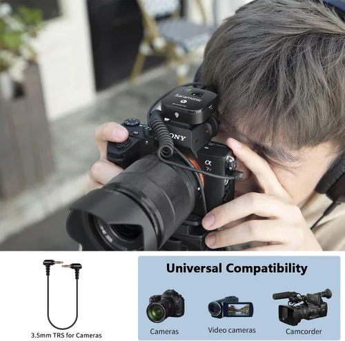Miniatura 5 de Saramonic Blink900 B1 Sistema de micrófono inalámbrico Lavalier y alcance inalámbrico de 656 pies y pantalla OLED para cámara réflex digital Canon