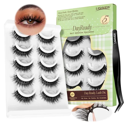 Miniatura 11 de Lashview Ellipse Extensiones de pestañas planas de 0.15 mm, rizo C de 0.31-0.59 pulgadas, negro visón, pestañas individuales, súper mate