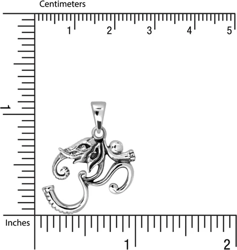 Miniatura 3 de WithLoveSilver - Colgante de plata de ley 925 con elefante indio Om Ohm, Plata esterlina