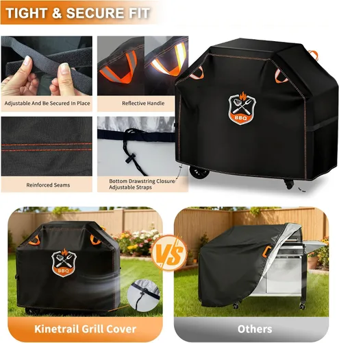 Miniatura 4 de Funda universal para parrilla de 48 pulgadas para parrilla al aire libre, impermeable, resistente a la intemperie, resistente a la decoloración