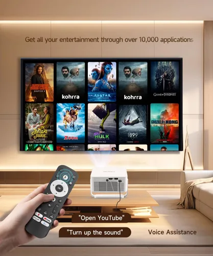Miniatura 2 de Magcubic HY300GT - Miniproyector con WiFi y Bluetooth, proyector portátil inteligente compatible con 260 ANSI y 2K, enfoque automático y corrección