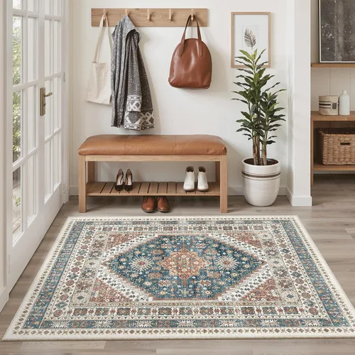 Miniatura 502 de Madane Tapete lavable de 2 x 10 pies para pasillo, cocina, recibidor, clásico, suave, antideslizante para interiores, casa de campo, baño, sala