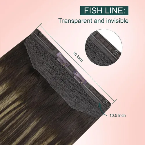 Miniatura 14 de Easyouth Extensión de cabello humano rubio con cola de caballo, extensiones de cabello humano rubio dorado con reflejos rubios, extensiones