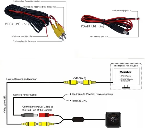 Miniatura 5 de Vlicevrn - Cámara de visión trasera para vehículo de automóvil, trayectoria dinámica, pistas de línea de respaldo para Toyota RAV4 XA30 / Toyota