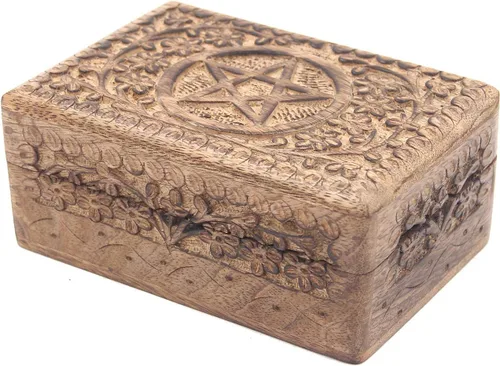 Miniatura 11 de KayJayStyles - Caja de almacenamiento de madera para la joyería, tallada a mano Yin Yang