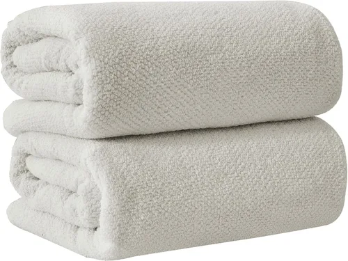 Miniatura 15 de Great Bay Home Toalla de baño blanca – Toalla de baño de gran tamaño 100% algodón de 68 x 35 pulgadas – Absorbente, de secado rápido, toalla de baño
