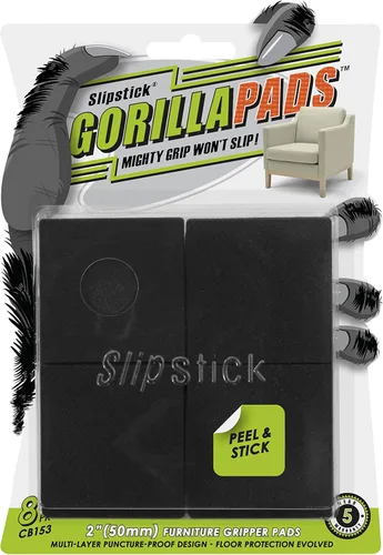 Miniatura 14 de Slipstick GorillaPads - Almohadillas antideslizantes para muebles/pies agarradores, protectores de piso de goma autoadhesivos (juego de 16 unidades)