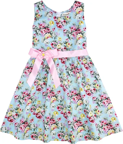 Miniatura 5 de Vestido de verano para niña, de algodón, con diseño floral