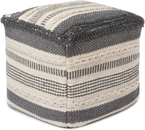 REDEARTH · Puf acolchado otomano con relleno texturizado, cubo de almacenamiento, puf de asa, reposapiés para sala de estar, dormitorio, guardería,