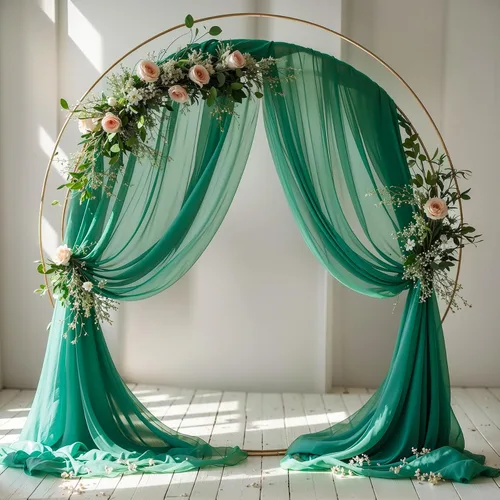 Miniatura 4 de Tela drapeada para arco de boda, 1 panel de 18 pies, color verde esmeralda, cortina de tela de gasa, paneles drapeados para boda, arco, ceremonia
