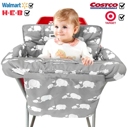 Miniatura 4 de Funda para carrito de compras y silla alta 2 en 1 para bebé, funda acolchada, estilo plegable y enrollable, portátil con bolsa de transporte