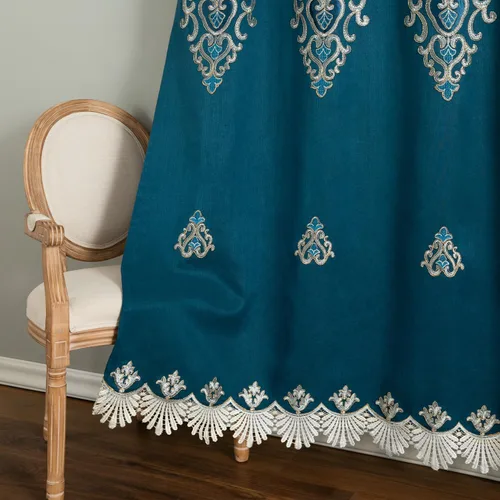 Miniatura 31 de VOGOL Cortinas/Cortinajes/Paneles/Tratamientos Personalizados Simples de Chenilla Jacquard Opacas Elegancia para Ventana para Dormitorio Sala