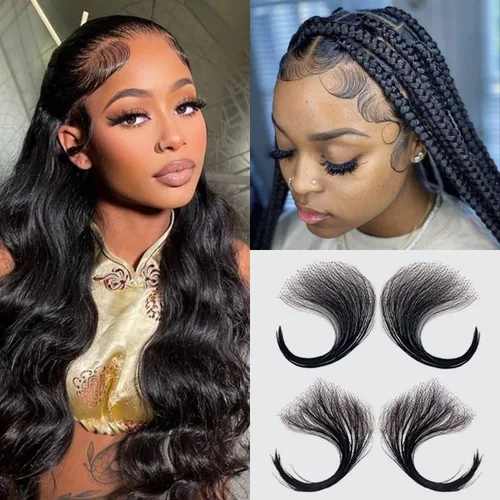Miniatura 8 de Celebrity Bordes de pelo de bebé, encaje HD, cabello humano transparente, línea de cabello invisible reutilizable, borde instantáneo, rayas