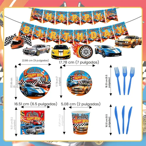 Miniatura 5 de Suministros de fiesta de carreras de llamas, decoraciones de cumpleaños para niños y niños de 20 invitados