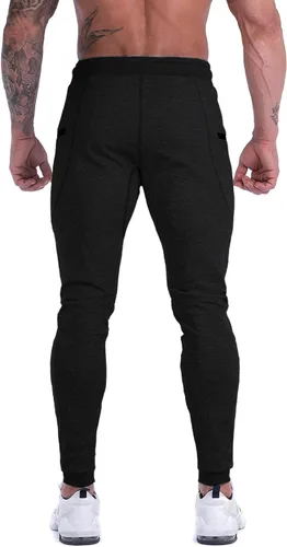 Miniatura 6 de MAIKANONG Pantalones deportivos ajustados para hombre, pantalones de entrenamiento para gimnasio, correr, atletismo, casual