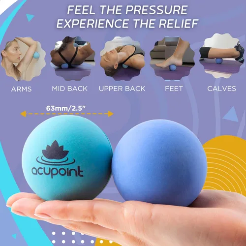 Miniatura 4 de Acupoint" Juego de dos bolas de terapia física, ideal para: Yoga, Masaje de tejidos profundos, terapia de punto activador y auto liberación