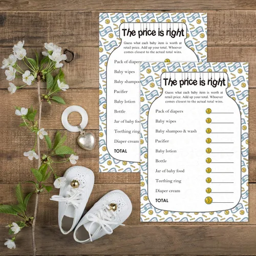 Miniatura 3 de The Price is Right Baby Shower Game Ideas, 50 tarjetas divertidas para baby shower para niños, niñas, divertidas actividades de fiesta para parejas