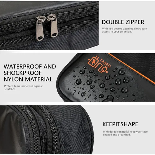 Miniatura 5 de Bolsa organizadora de accesorios electrónicos, impermeable de doble capa, organizador de cables de viaje para cables, cargador, banco de energía