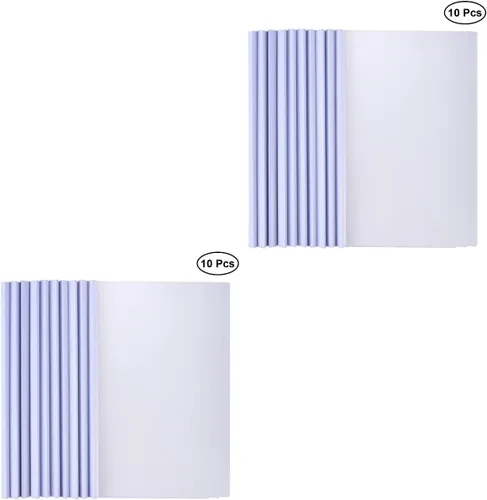Miniatura 3 de 20 piezas de plástico deslizante con clip para carpetas, cubierta de archivo, oficina, blanco, suministros deslizantes, barra con carpeta