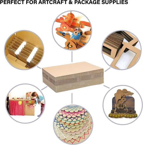 Miniatura 6 de Paquete de 200 hojas de cartón corrugado Kraft de 4 x 6 pulgadas, planos a granel de primera calidad para camisetas, envíos, correo, manualidades