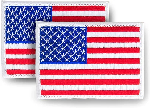 Miniatura 2 de WAYDA Paquete de 4 parches de bandera estadounidense, emblema de uniforme para planchar o coser, parche de gancho de moral
