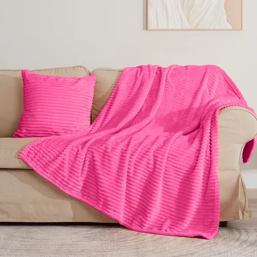 Miniatura 75 de Vessia - Manta de forro polar de franela (50x70 pulgadas), manta 3D de jacquard negra, esponjosa y cálida para sofá, sillón, cama, silla, 300GSM