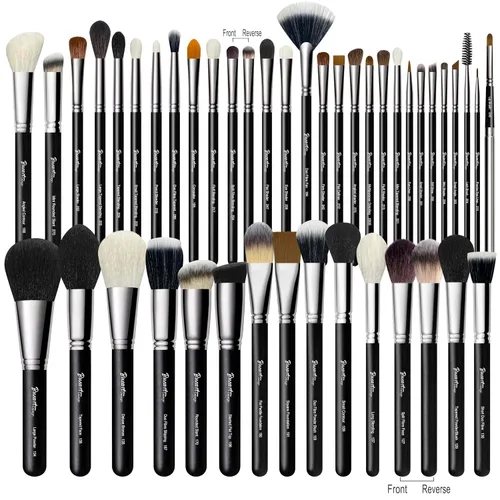 Miniatura 10 de Conjunto de brochas profesionales para maquillaje de 26 piezas, brochas de maquillaje de pelo de cabra natural real etiquetadas, conjunto de brochas