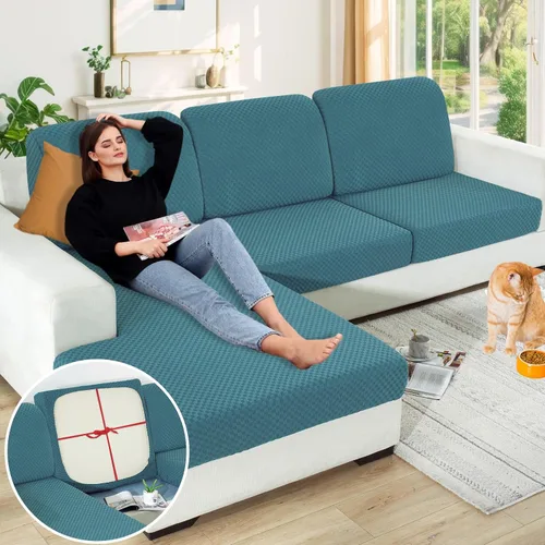 Miniatura 25 de YEMYHOM 【Liquidación】 Fundas Elásticas para Cojines de 1 Pieza, Fundas de Cojín de Asiento para Sofá y Silla, Funda Suave de Sofá de Repuesto