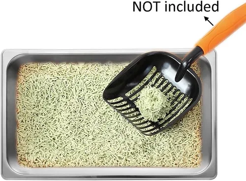 Miniatura 4 de Kichwit Caja de arena de acero inoxidable para gatos mayores, gatos artríticos, gatitos pequeños, bandeja de arena para hámsteres y conejos