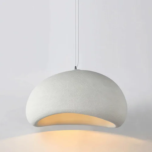 Miniatura 5 de Luces colgantes modernas de poliestireno, lámpara japonesa de resina en forma de nube Wabi-sabi para colgar en el techo, lámpara de cable ajustable