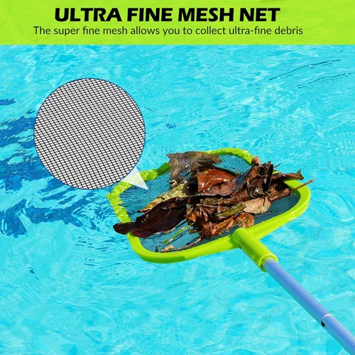 Miniatura 4 de Desnatador de piscina – Red de desnatador de piscina con poste, poste de aluminio telescópico ajustable de 5 secciones, 24.5 a 63.5 pulgadas