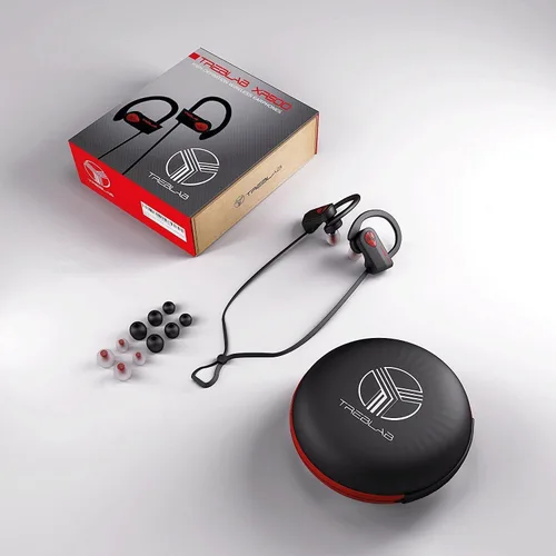 Miniatura 6 de TREBLAB Auriculares para correr Bluetooth XR500, IPX7 impermeables, con cancelación de ruido, ajuste seguro, auriculares deportivos inalámbricos