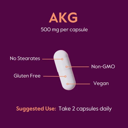 Miniatura 5 de BESTVITE AKG (ácido alfa cetoglutárico) 1000 mg por porción (240 cápsulas vegetarianas) - Sin estearatos - Vegano - Sin OMG - Sin gluten