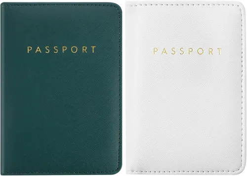 Miniatura 21 de 2 piezas de funda de pasaporte para viaje, impermeable, de cuero, cartera, libro de viaje, artículos esenciales para crucero para mujeres y hombres