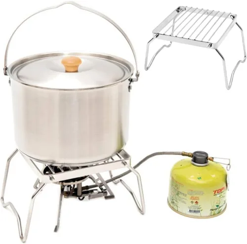 Miniatura 3 de Parrilla de barbacoa Rejilla de acero parrilla para mochileros senderismo picnic pesca