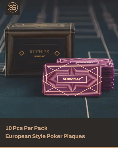 Miniatura 3 de SLOWPLAY Placas rectangulares de fichas de póquer, paquete de 10 unidades, placas profesionales de estilo europeo sin denominación, compuesto
