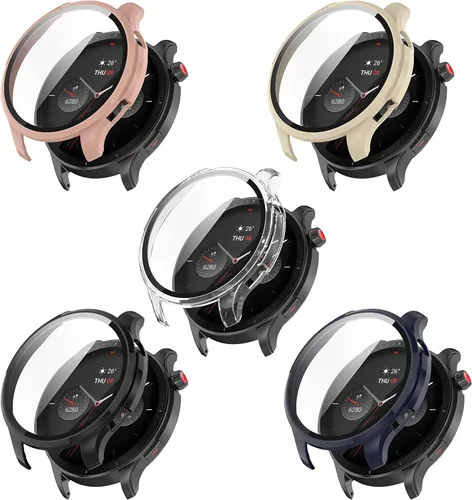 Miniatura 15 de Fundas protectoras de pantalla compatibles con Amazfit GTR 4 Pro/GTR 4 a prueba de golpes, protector delgado, protector delgado con diseño de Negro