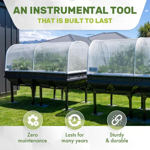 Miniatura 8 de vegepod - Cama de jardín elevada - Kit de jardín con contenedor de riego automático con cubierta protectora, fácilmente elevado a la altura