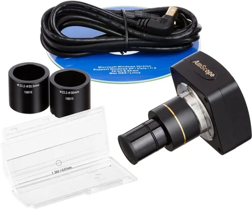 AmScope MU1000-CK 10MP USB2.0 Microscopio Cámara Digital Más Kit de Calibración