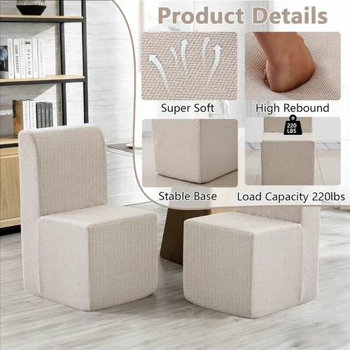 Miniatura 8 de Juego de mesa de comedor extensible marrón de 9 piezas para 8, 63 a 78.74 pulgadas, juego de mesa de cocina y comedor, mesa de comedor extensible
