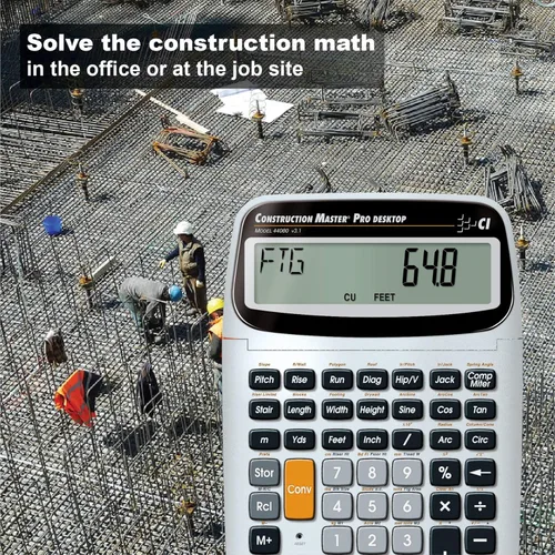 Miniatura 7 de Calculated Industries 44080 Construction Master Pro-Desktop Calculadora de fracción de pies y pulgadas de construcción avanzada con herramienta