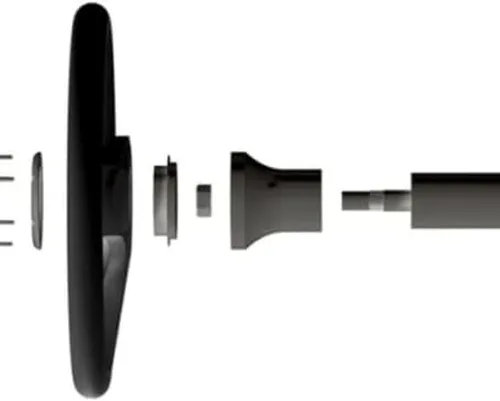 Miniatura 7 de Huskey E-Z-GO - Volante rojo con radios cepillados, agarre de textura de fibra de carbono, adaptador de cubo negro mate para medallista TXT RXV