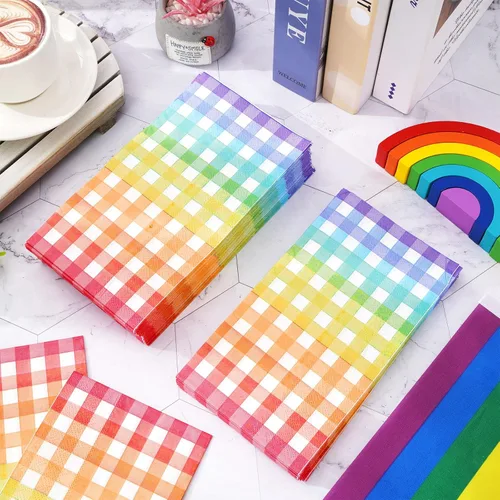 Miniatura 3 de Whaline Servilletas de papel desechables de 3 capas con diseño de arcoíris y orgullo Gay Pride para decoración de mesa, suministros de fiesta LGBTQ
