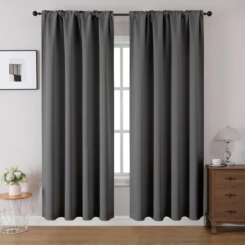 Miniatura 45 de CUCRAF Cortinas opacas de 45 pulgadas de largo, juego de 2 paneles para dormitorio, bolsillo para cortinero, cortinas de oscurecimiento